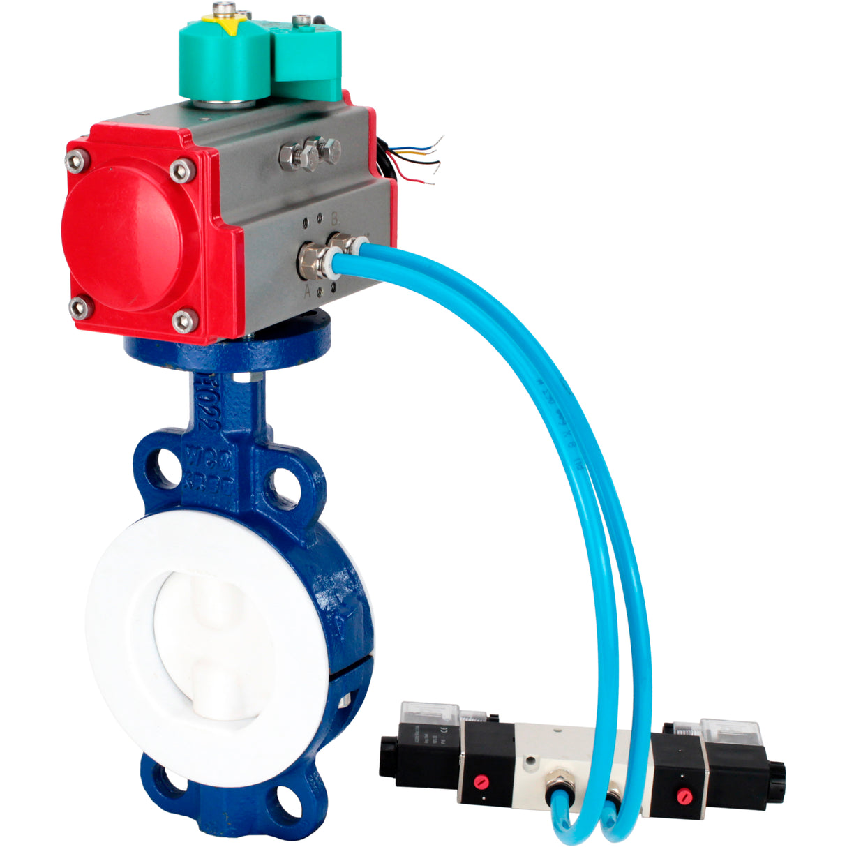 Disc rotary valves Elephant WBV3434Pf-2W-Fb-H DN50-300 16 bar body - WCB carbon steel, disc - WCB carbon steel, PTFE lined, seal - PTFE, with PA-DA-XXX, 4V320-08 220V и ALS200D