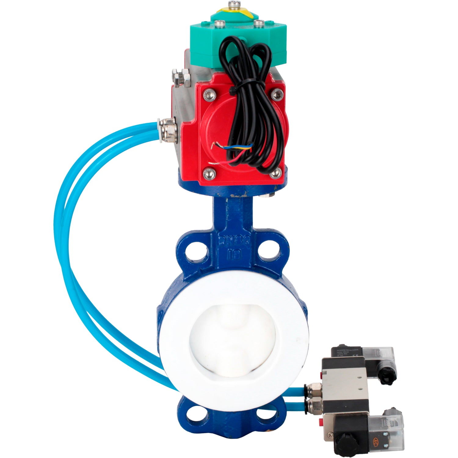 Disc rotary valves Elephant WBV3434Pf-2W-Fb-H DN50-300 16 bar body - WCB carbon steel, disc - WCB carbon steel, PTFE lined, seal - PTFE, with PA-DA-XXX, 4V320-08 220V и ALS200D