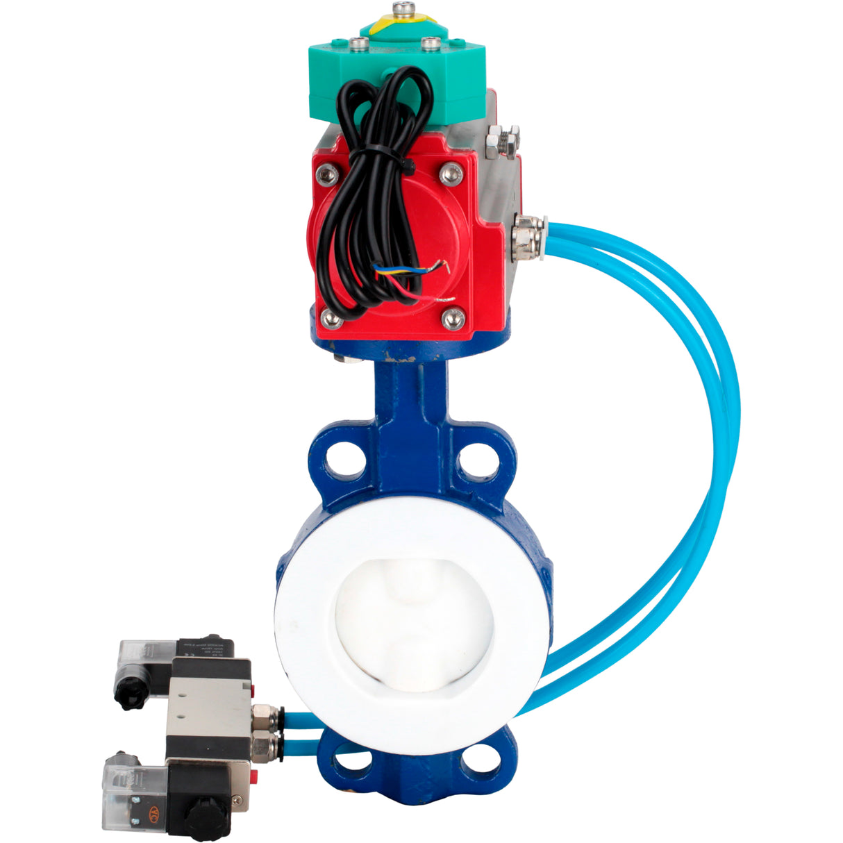 Disc rotary valves Elephant WBV3434Pf-2W-Fb-H DN50-300 16 bar body - WCB carbon steel, disc - WCB carbon steel, PTFE lined, seal - PTFE, with PA-DA-XXX, 4V320-08 220V и ALS200D