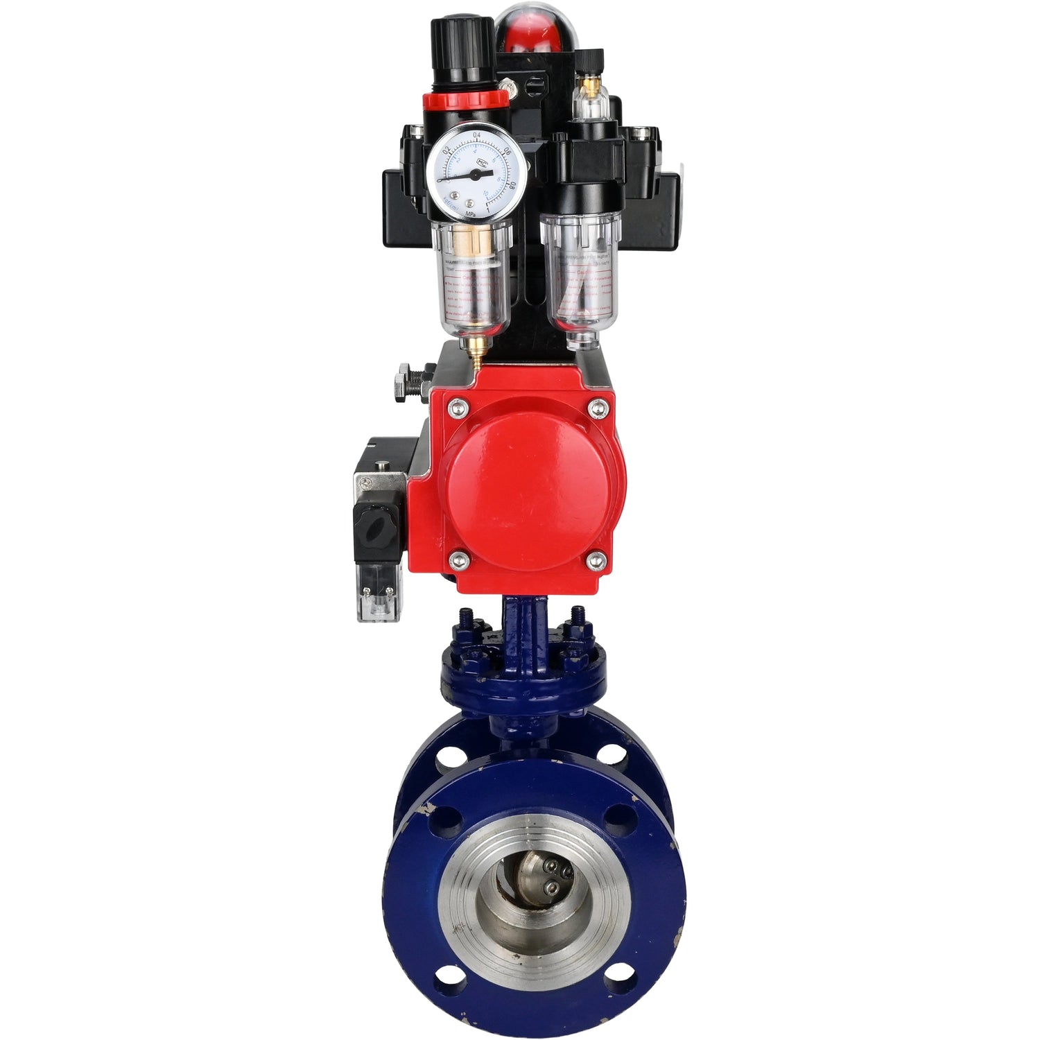 Vanne papillon d'eau Elephant WBV3EX-3431M-1W-F-ISO, matériau du corps - Acier au carbone, matériau du disque - Acier inoxydable AISI 304, joint - Métal, actionneur pneumatique PA-DA double action, 4M310-08 24V, BKV APL-410N EX BPV AFC2000
