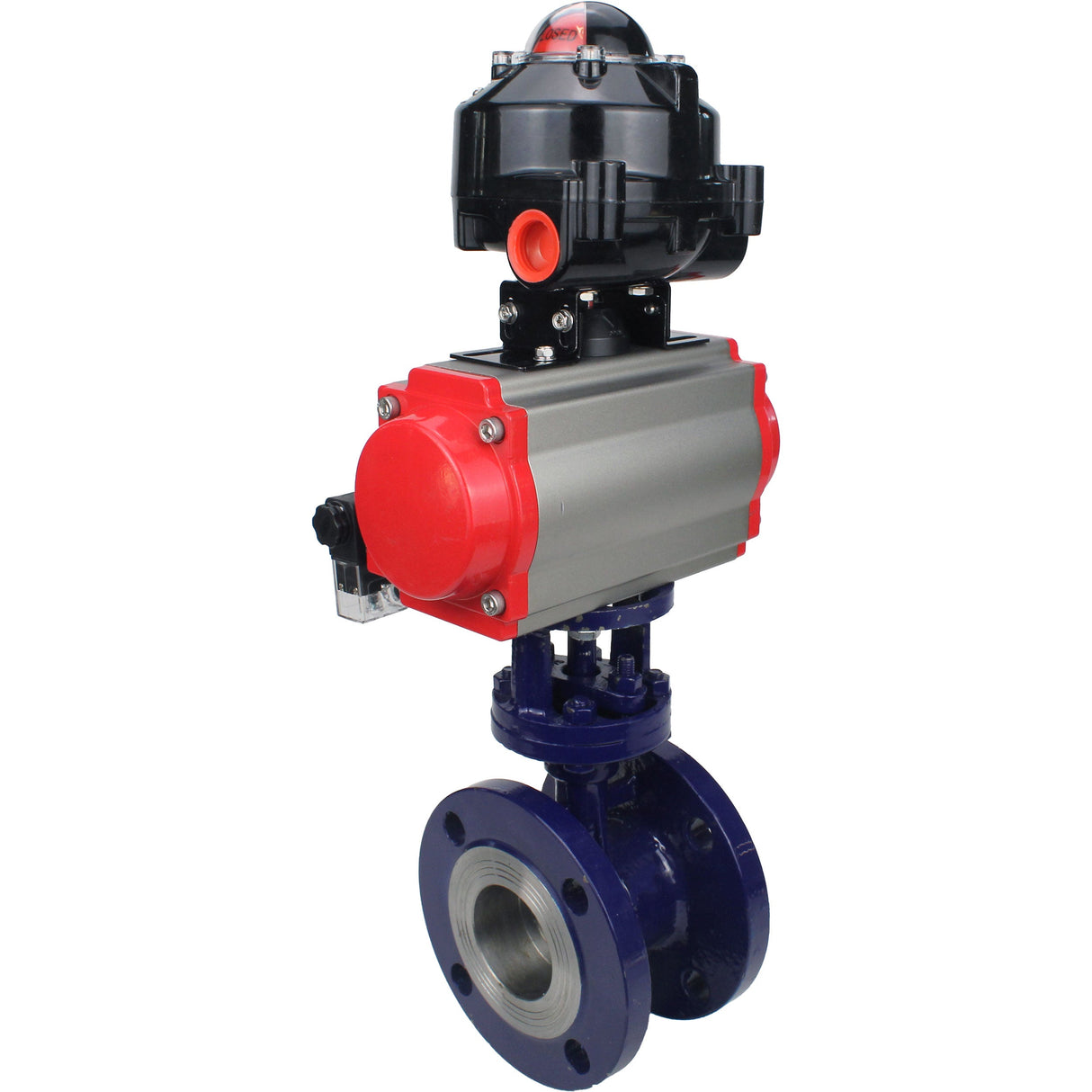 Vanne papillon d'eau Elephant WBV3EX-3432M-1W-F-ISO, matériau du corps - Acier au carbone, matériau du disque - Acier inoxydable AISI 316, joint - Métal, actionneur pneumatique PA-SA avec ressorts de rappel, 4M310-08 24V, BKV APL-510N EX