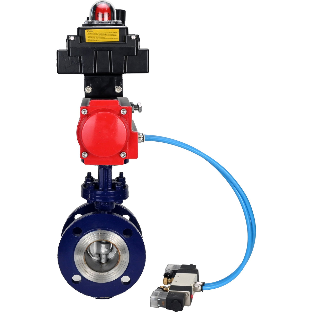 Vanne papillon d'eau Elephant WBV3EX-3432M-1W-F-ISO, matériau du corps - Acier au carbone, matériau du disque - Acier inoxydable AISI 316, joint - Métal, actionneur pneumatique PA-SA avec ressorts de rappel, 4V320-10 220V, BKV APL-410N EX BPV AFC2000