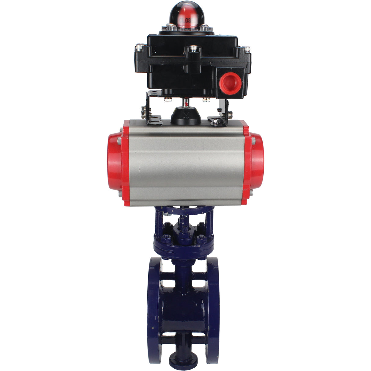 Vanne papillon d'eau Elephant WBV3EX-3431M-1W-F-ISO, matériau du corps - Acier au carbone, matériau du disque - Acier inoxydable AISI 304, joint - Métal, actionneur pneumatique PA-DA double action, BKV APL-410N EX