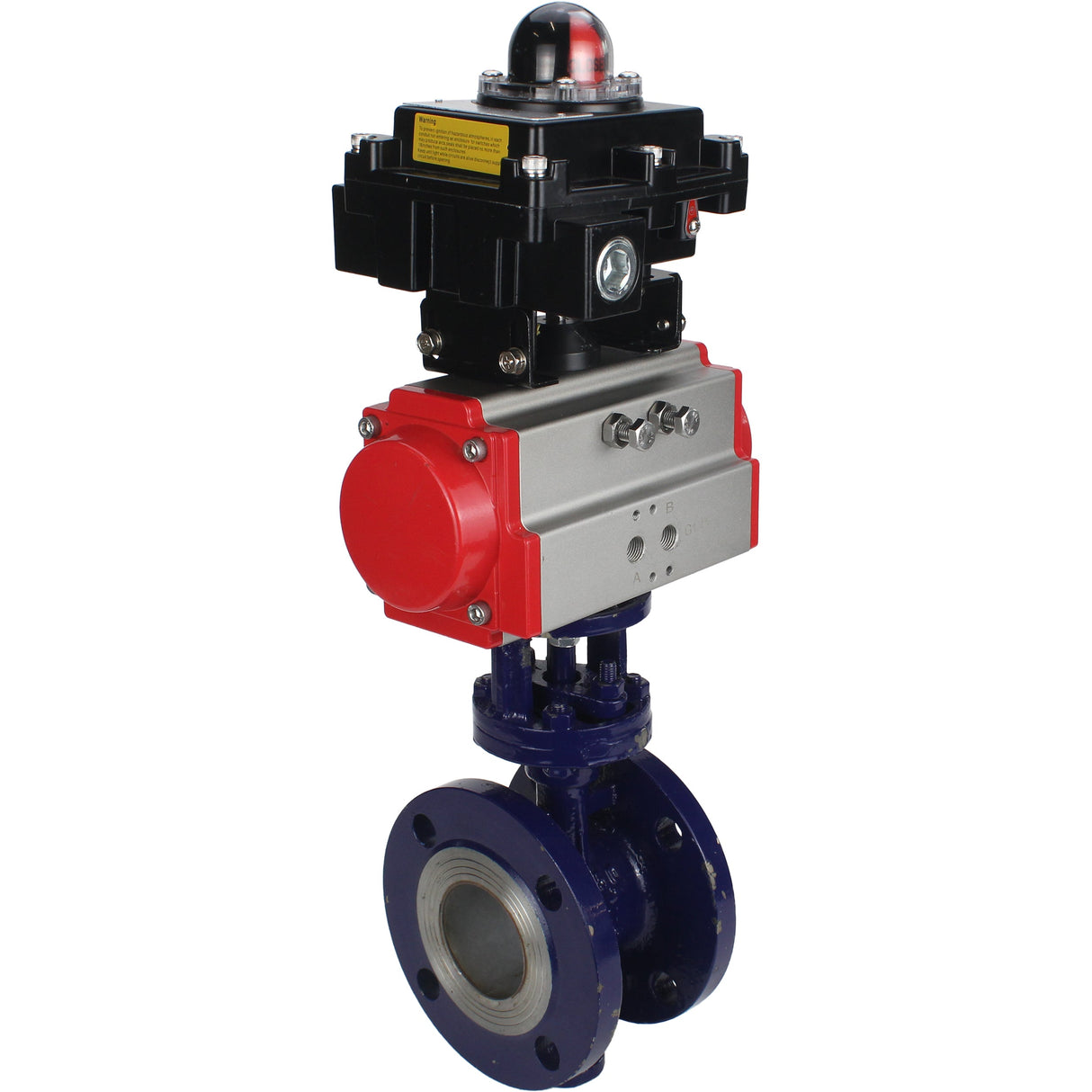 Vanne papillon d'eau Elephant WBV3EX-3431M-1W-F-ISO, matériau du corps - Acier au carbone, matériau du disque - Acier inoxydable AISI 304, joint - Métal, actionneur pneumatique PA-DA double action, BKV APL-410N EX