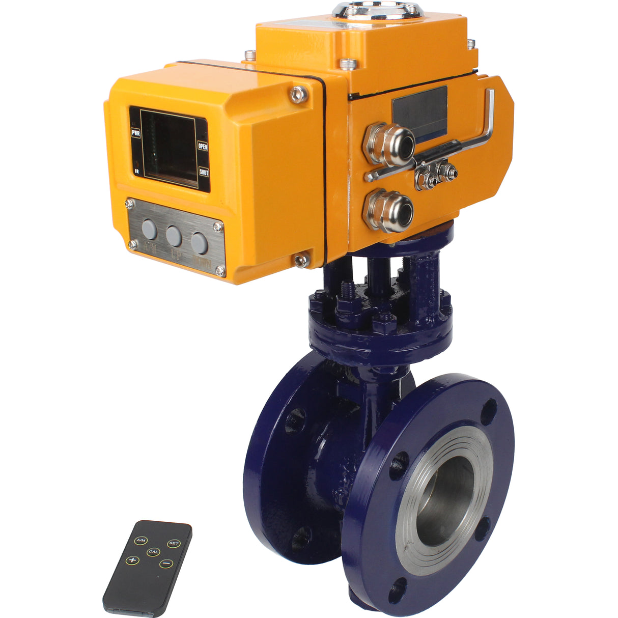 Vanne papillon d'eau Elephant WBV3EX-3431M-1W-F-ISO, matériau du corps - Acier au carbone, matériau du disque - Acier inoxydable AISI 304, joint - Métal, actionneur électrique QT-N-хEM-O1 24V