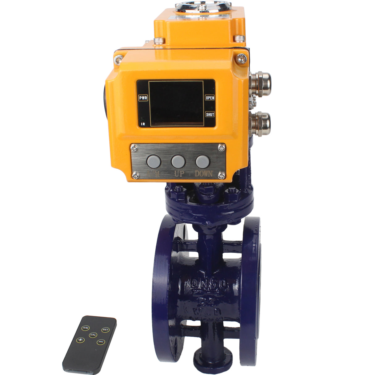 Vanne papillon d'eau Elephant WBV3EX-3431M-1W-F-ISO, matériau du corps - Acier au carbone, matériau du disque - Acier inoxydable AISI 304, joint - Métal, actionneur électrique QT-N-хEM-O1 24V