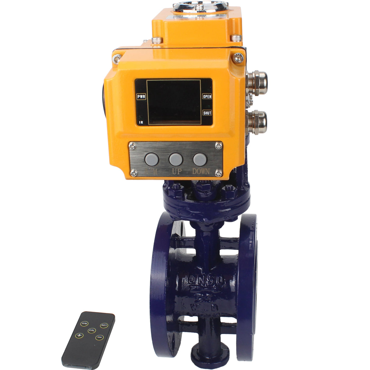 Vanne papillon d'eau Elephant WBV3EX-3431M-1W-F-ISO, matériau du corps - Acier au carbone, matériau du disque - Acier inoxydable AISI 304, joint - Métal, actionneur électrique QT-N-хEM-O1 380V