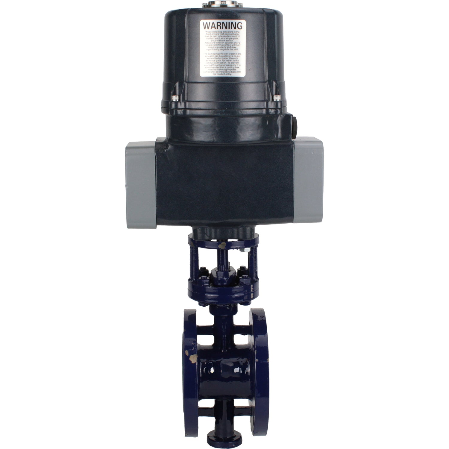 Butterfly valves with triple eccentricity Elephant WBV3EX-3431M-1W-F-ISO flanged, body - carbon steel WCB, disc - stainless steel 304, seal - METAL, with electric quarter turn actuator Elephant QTSA-N-EM-O0-220VAC