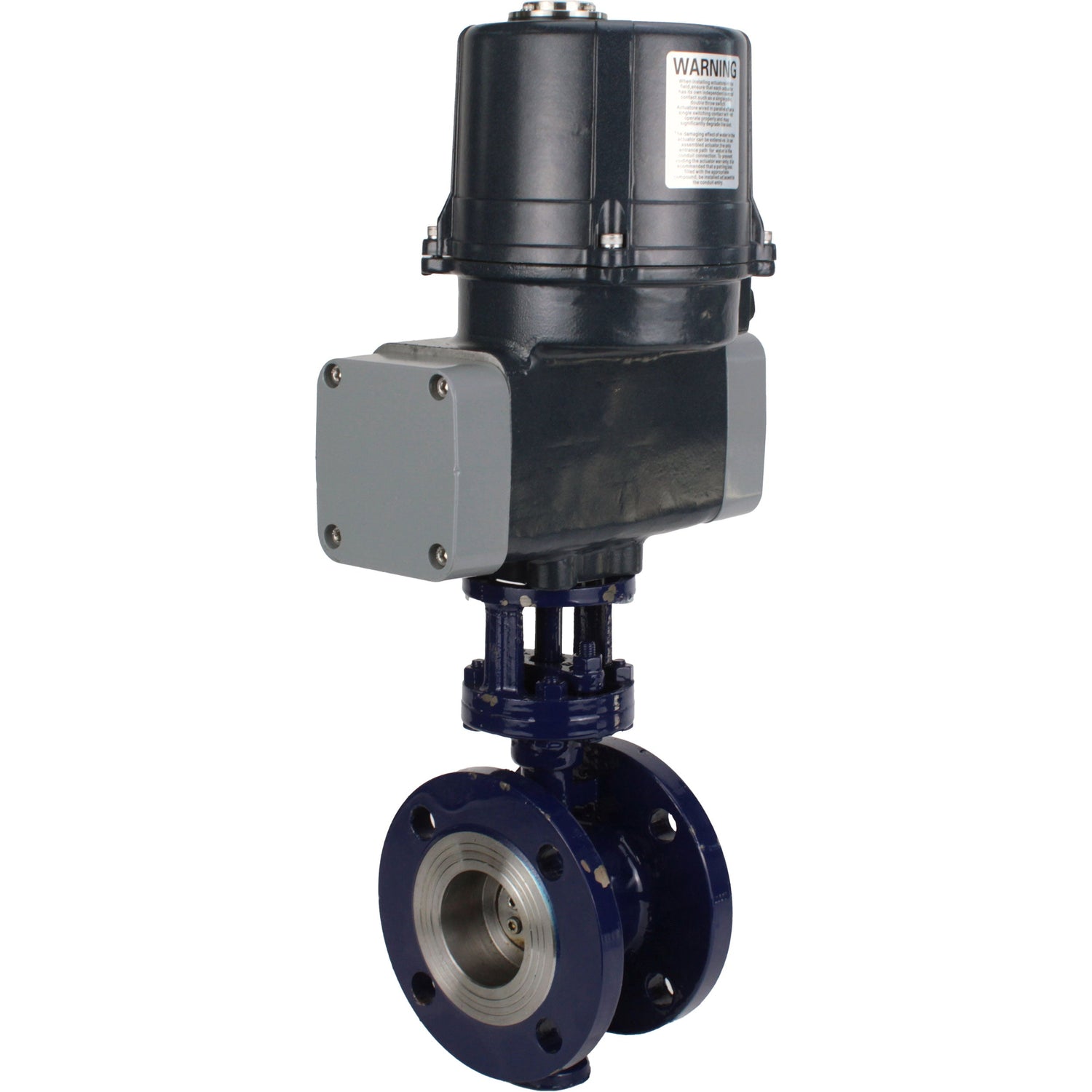 Butterfly valves with triple eccentricity Elephant WBV3EX-3432M-1W-F-ISO flanged, body - carbon steel WCB, disc - stainless steel 316, seal - METAL, with electric quarter turn actuator Elephant QTSA-N-EM-O0-220VAC