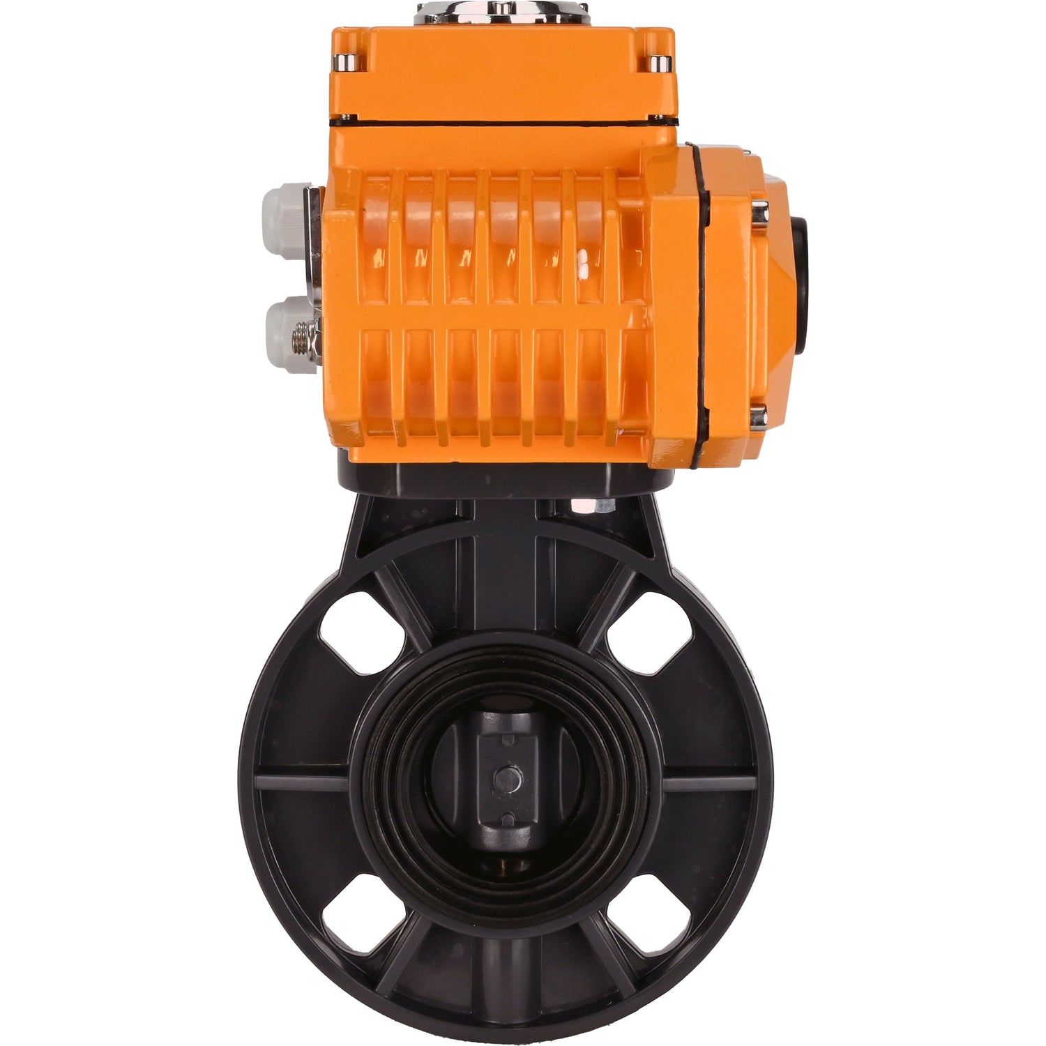 Butterfly valves Elephant WBV4242E-2W-Fb-ISO, body material - UPVC, disc material - UPVC, seal - EPDM, with quarter-turn actuator QT-N-EM-O1-220VAC-U1 220V HARK