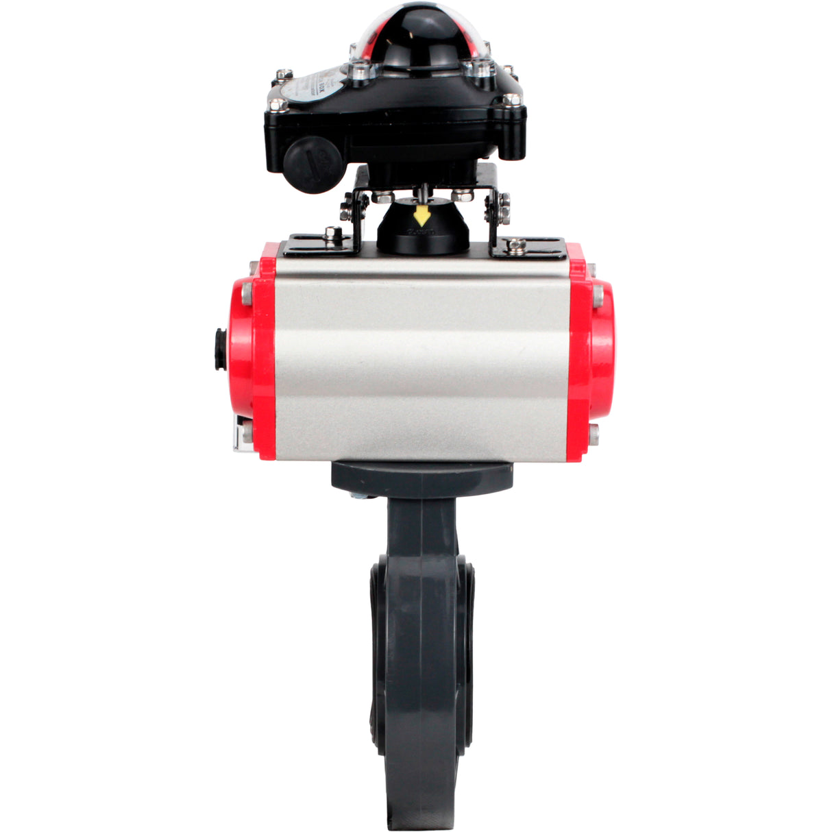 Butterfly valves Elephant WBV4242E-2W-Fb-ISO, body material - UPVC, disc material - UPVC, seal - EPDM, with pneumatic actuator double action PA-DA, pneumatic distributor 4M310-08 NAMUR 220V and LSU APL-210N
