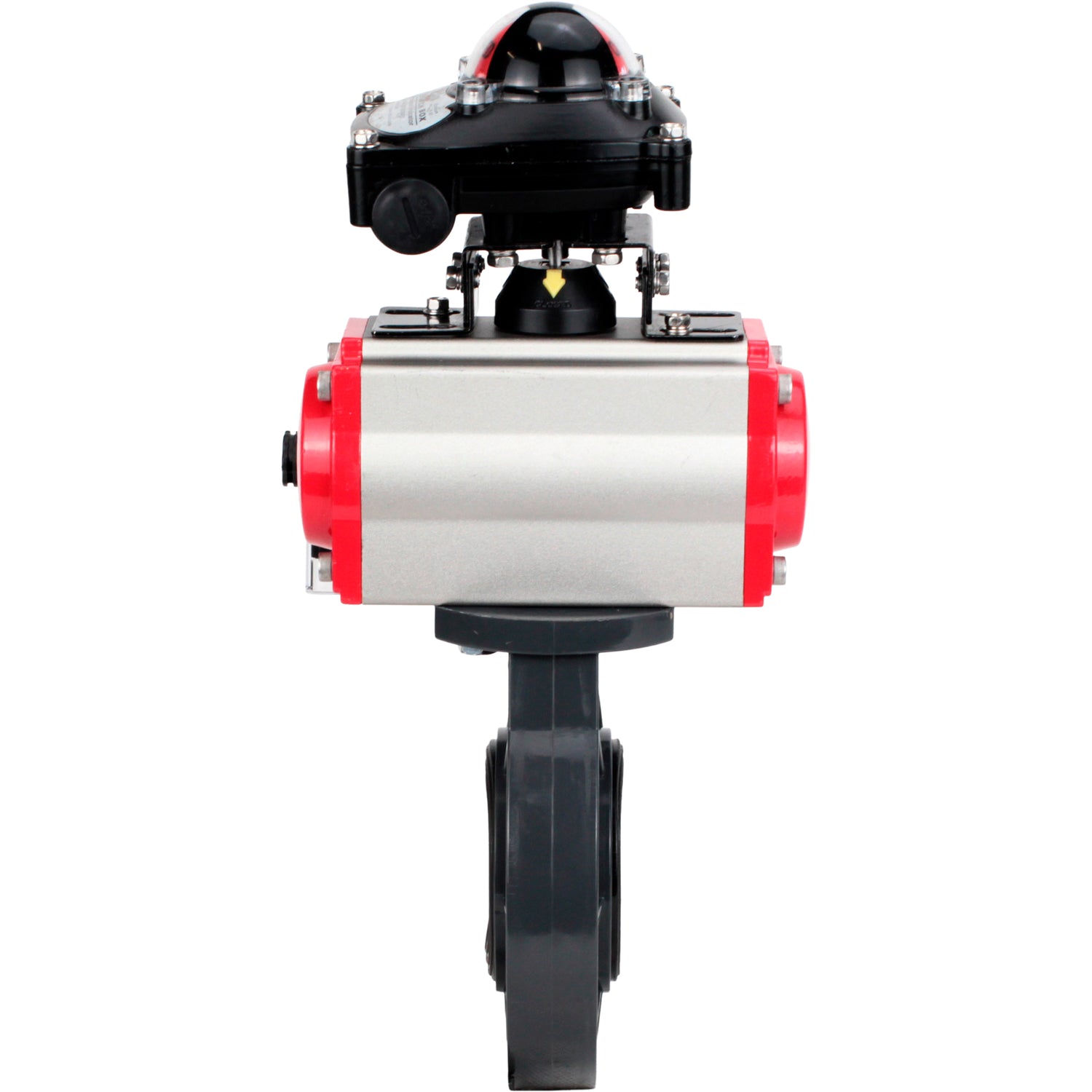 Butterfly valves Elephant WBV4242E-2W-Fb-ISO, body material - UPVC, disc material - UPVC, seal - EPDM, with pneumatic actuator double action PA-DA, pneumatic distributor 4M310-08 NAMUR 220V and LSU APL-210N
