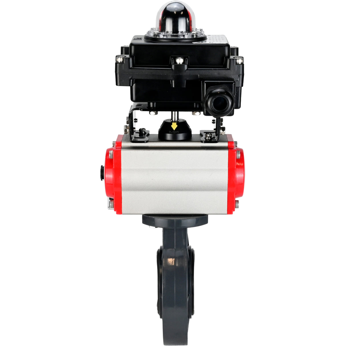Butterfly valves Elephant WBV4242E-2W-Fb-ISO, body material - UPVC, disc material - UPVC, seal - EPDM, with pneumatic actuator double action PA-DA, pneumatic distributor 4M310-08 NAMUR 220V and LSU APL-410N EX