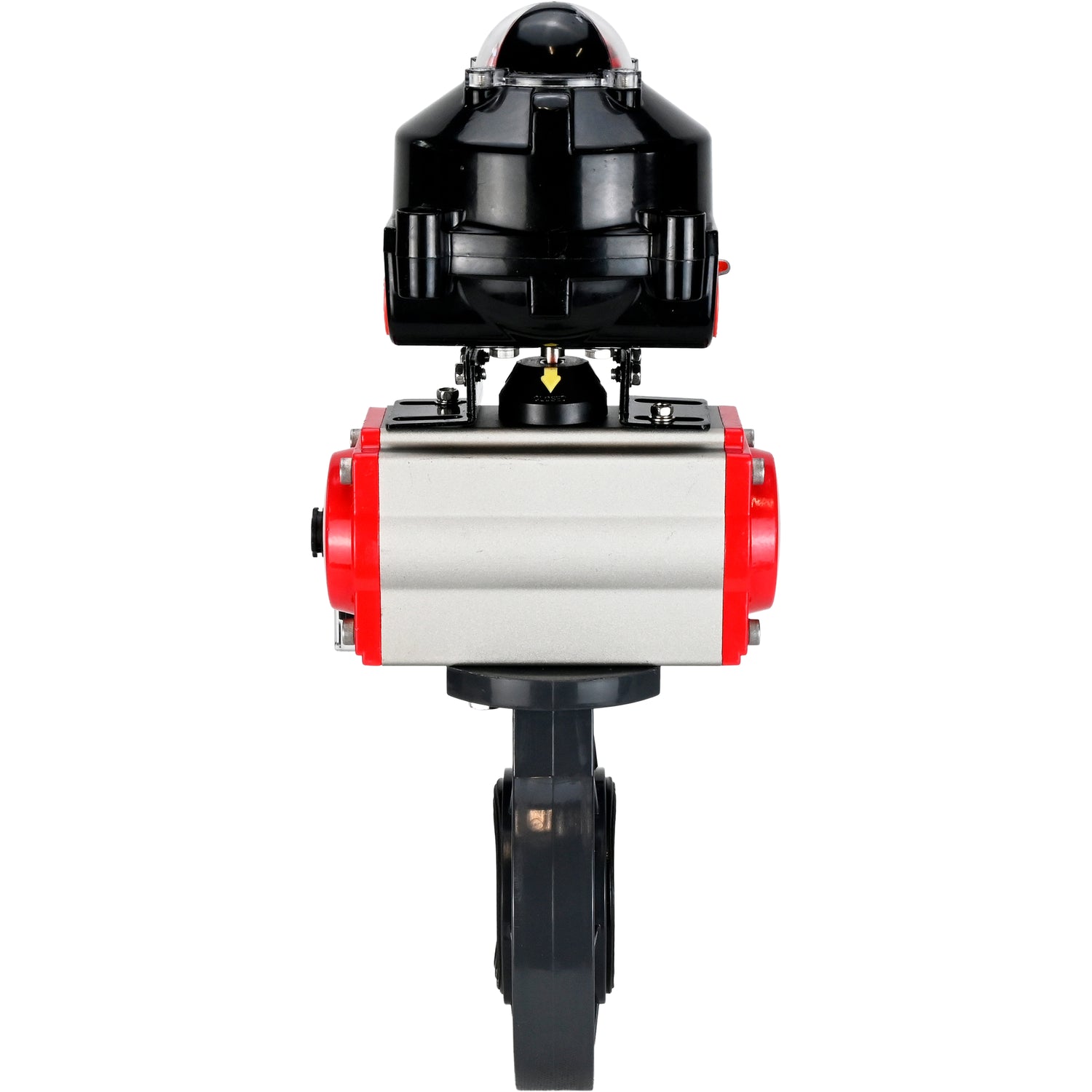 Butterfly valves Elephant WBV4242E-2W-Fb-ISO, body material - UPVC, disc material - UPVC, seal - EPDM, with pneumatic actuator double action PA-DA, pneumatic distributor 4M310-08 NAMUR 220V and LSU APL-510N EX
