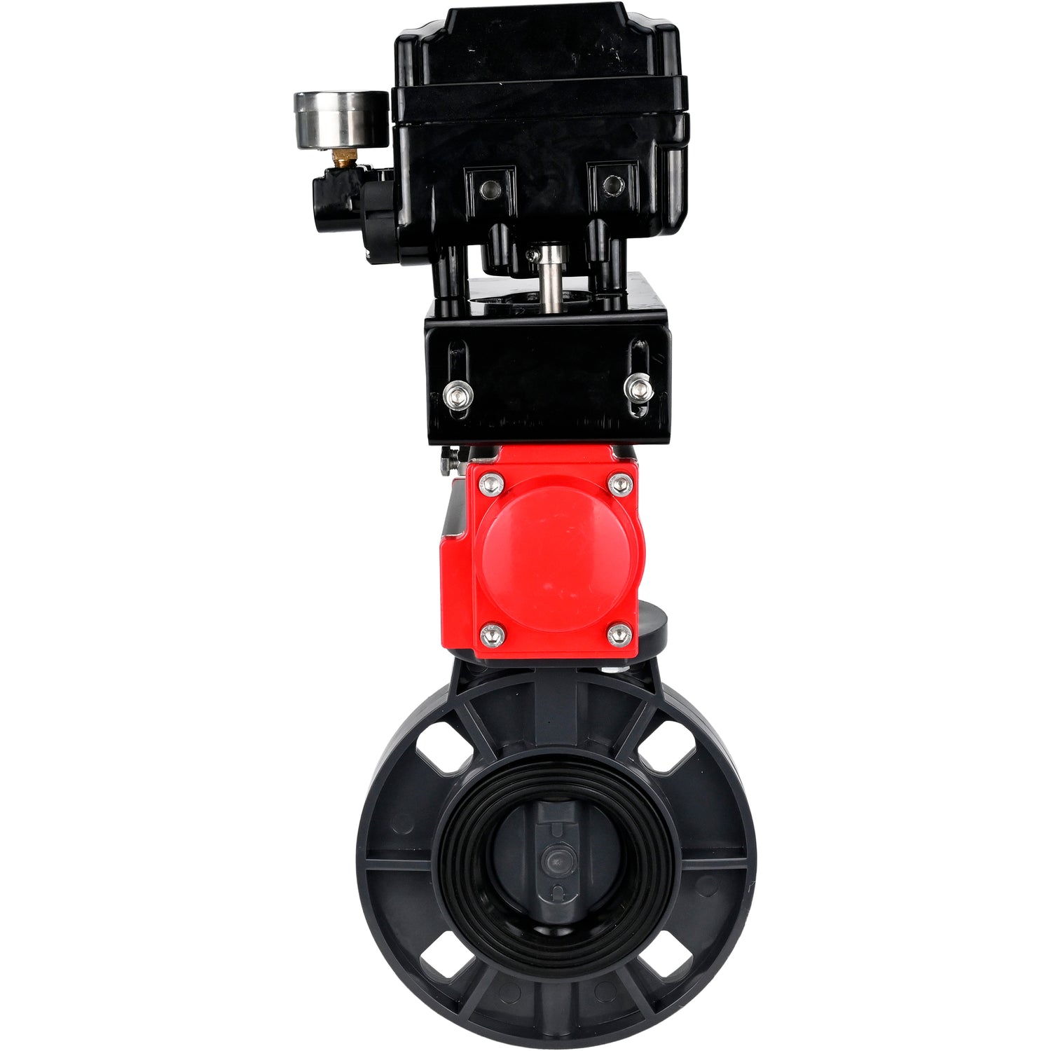 Butterfly valves Elephant WBV4242E-2W-Fb-ISO, body material - UPVC, disc material - UPVC, seal - EPDM, with pneumatic actuator double action PA-DA and electro-pneumatic rotary positioner YT-1000RSN with feedback