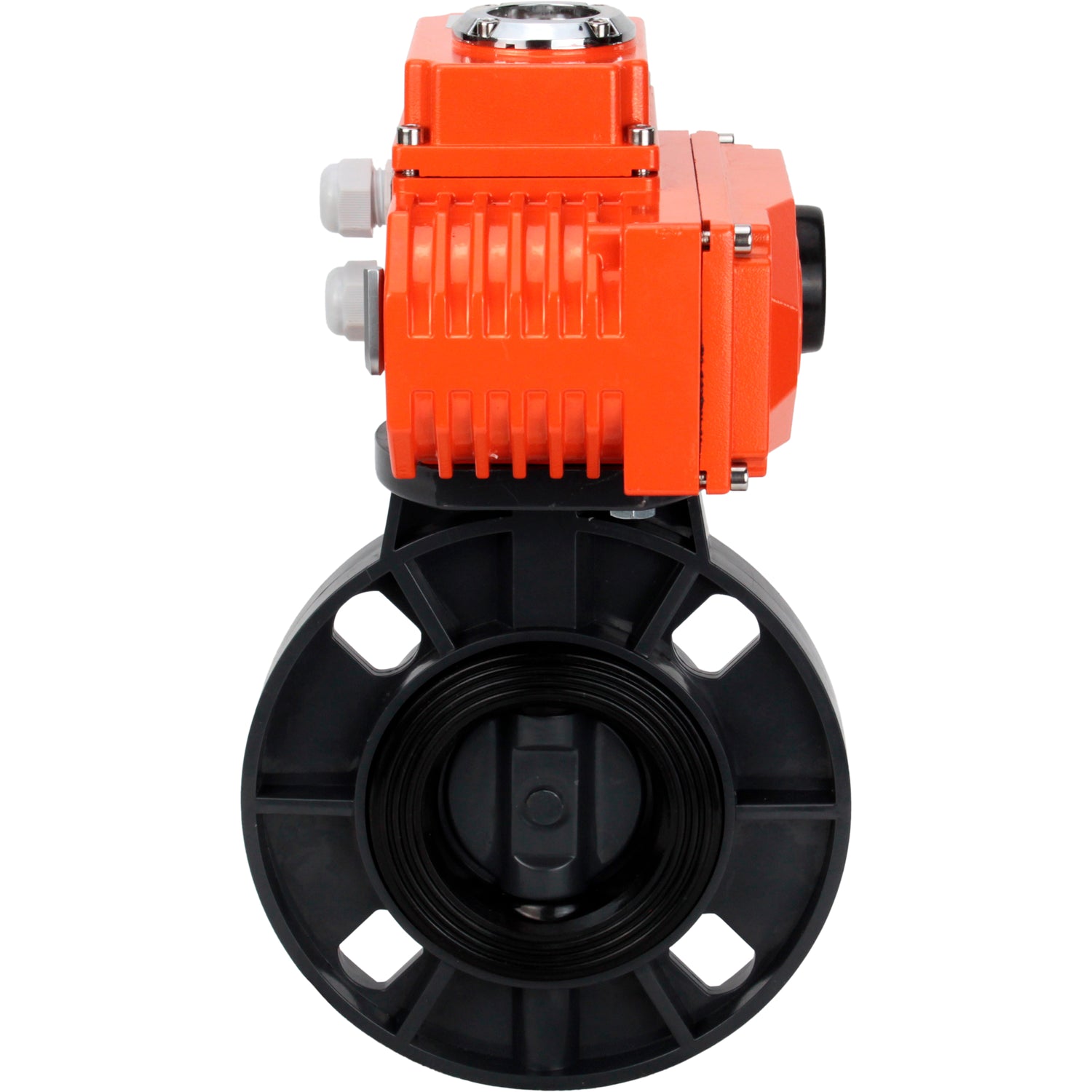 Butterfly valves Elephant WBV4242E-2W-Fb-ISO, body material - UPVC, disc material - UPVC, seal - EPDM, with quarter-turn actuator QT-N-EM-O1-380VAC-U1 380V HARK