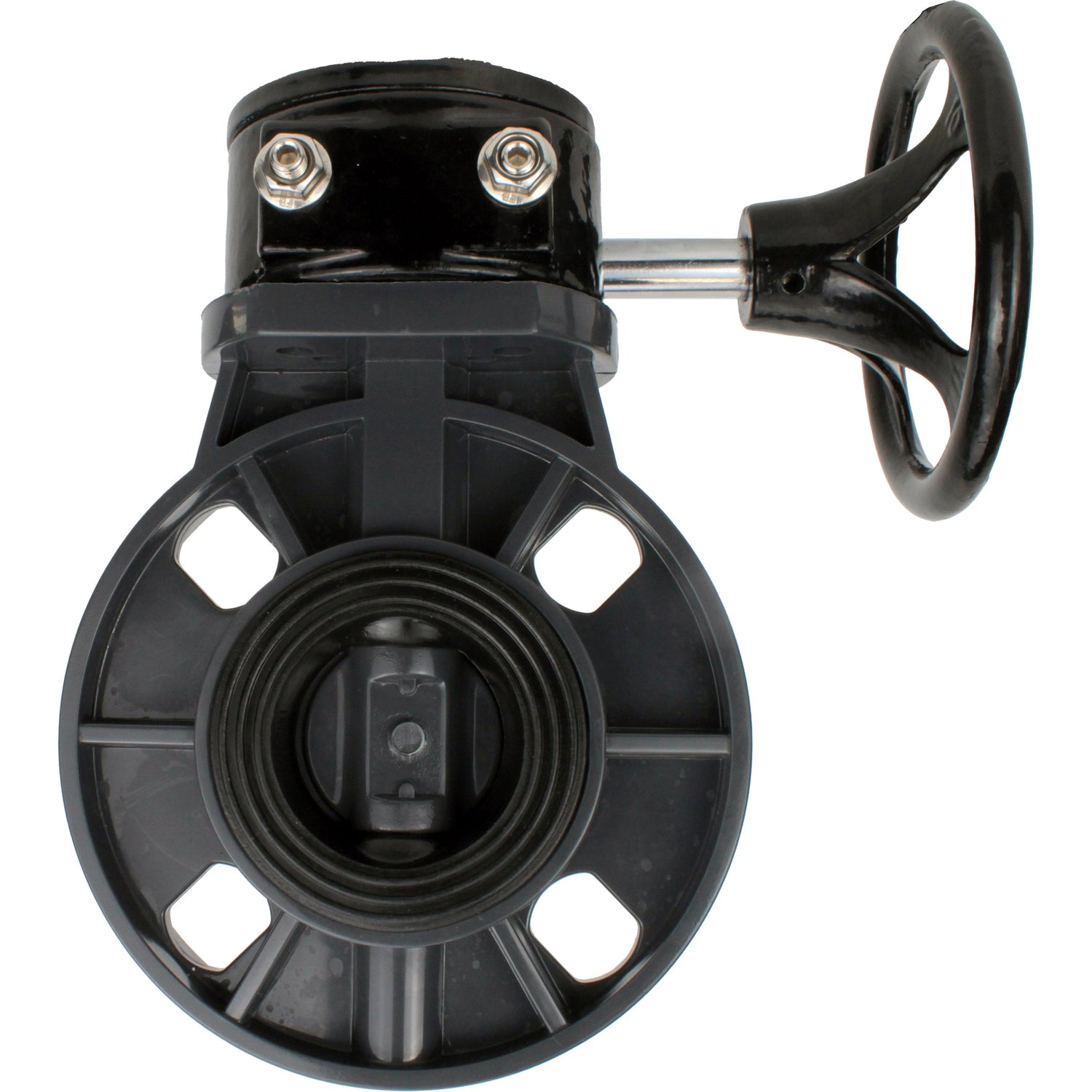 Butterfly valves Elephant WBV4242E-2W-Fb-ISO, body material - UPVC, disc material - UPVC, seal - EPDM, with gearbox RDN RQN-Z