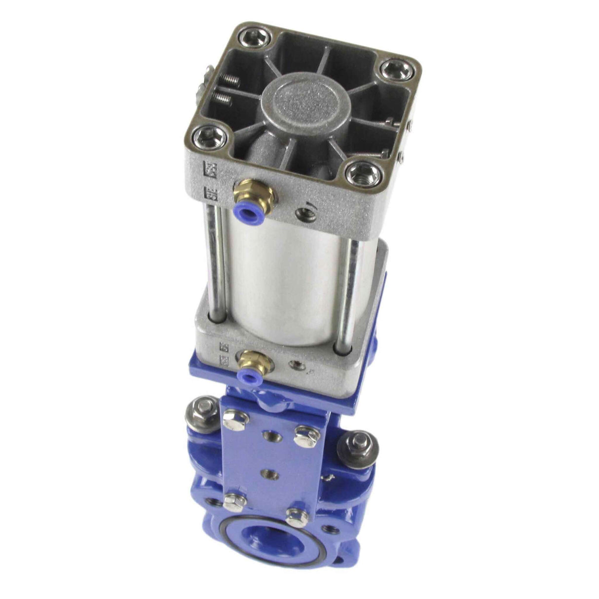 Vanne à guillotine Elephant GVKN1331E-2W-Fb-2P PN10/6, matériau du corps - fonte GGG40, matériau du couteau - acier inoxydable AISI 304, joint - EPDM, actionneur pneumatique