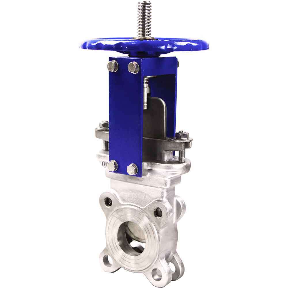 Vanne à guillotine Elephant SS316-SS316-METAL-1W-W, matériau du corps - acier inoxydable AISI 316, matériau du couteau - acier inoxydable AISI 316, joint - MÉTAL, commande par volant