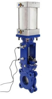 Vanne à guillotine type wafer Elephant GGG40-SS304-EPDM-2W-DA PSI145 Classe 125 avec actionneur pneumatique et capteurs inductifs LJ12A3-4-J/EZ 110/220V