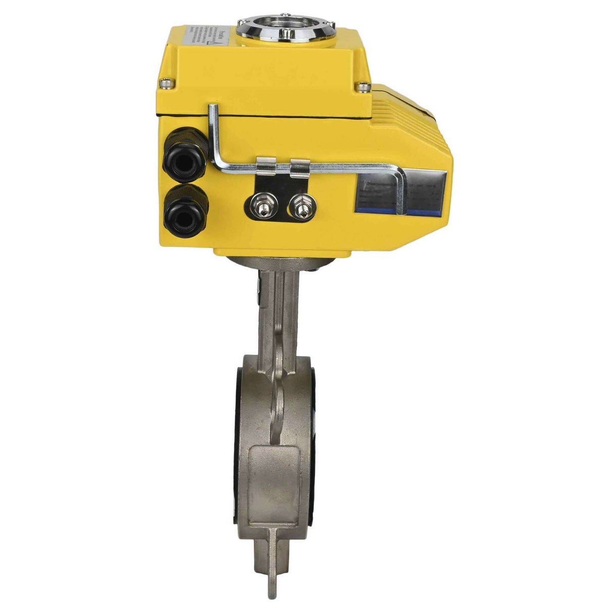 Vanne papillon d'eau Elephant 316l-ptfe-elephant-110/220, matériau du corps - acier inoxydable AISI 316L, matériau du disque - acier inoxydable AISI 316L, joint - PTFE, commande par actionneur électrique