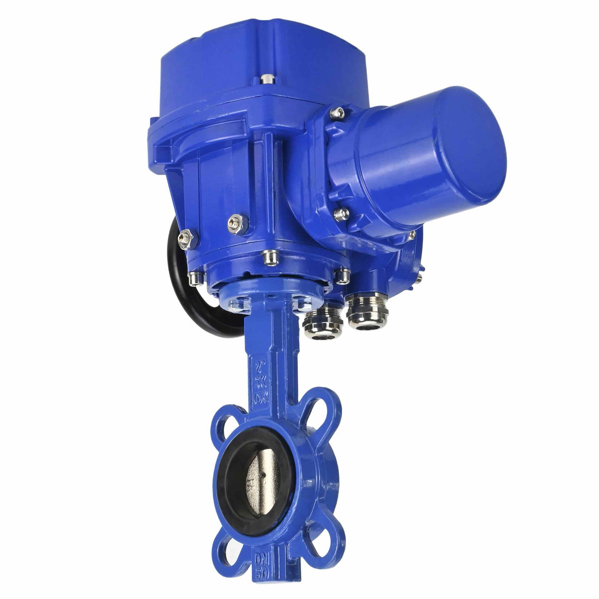 Vanne papillon d'eau Elephant WBV1332N-2W-Fb-H matériau du corps - Fonte GGG50, matériau du disque - Acier inoxydable 316L, joint - NBR avec actionneur électrique 1/4 de tour Elephant QT-W (M) EX 380V