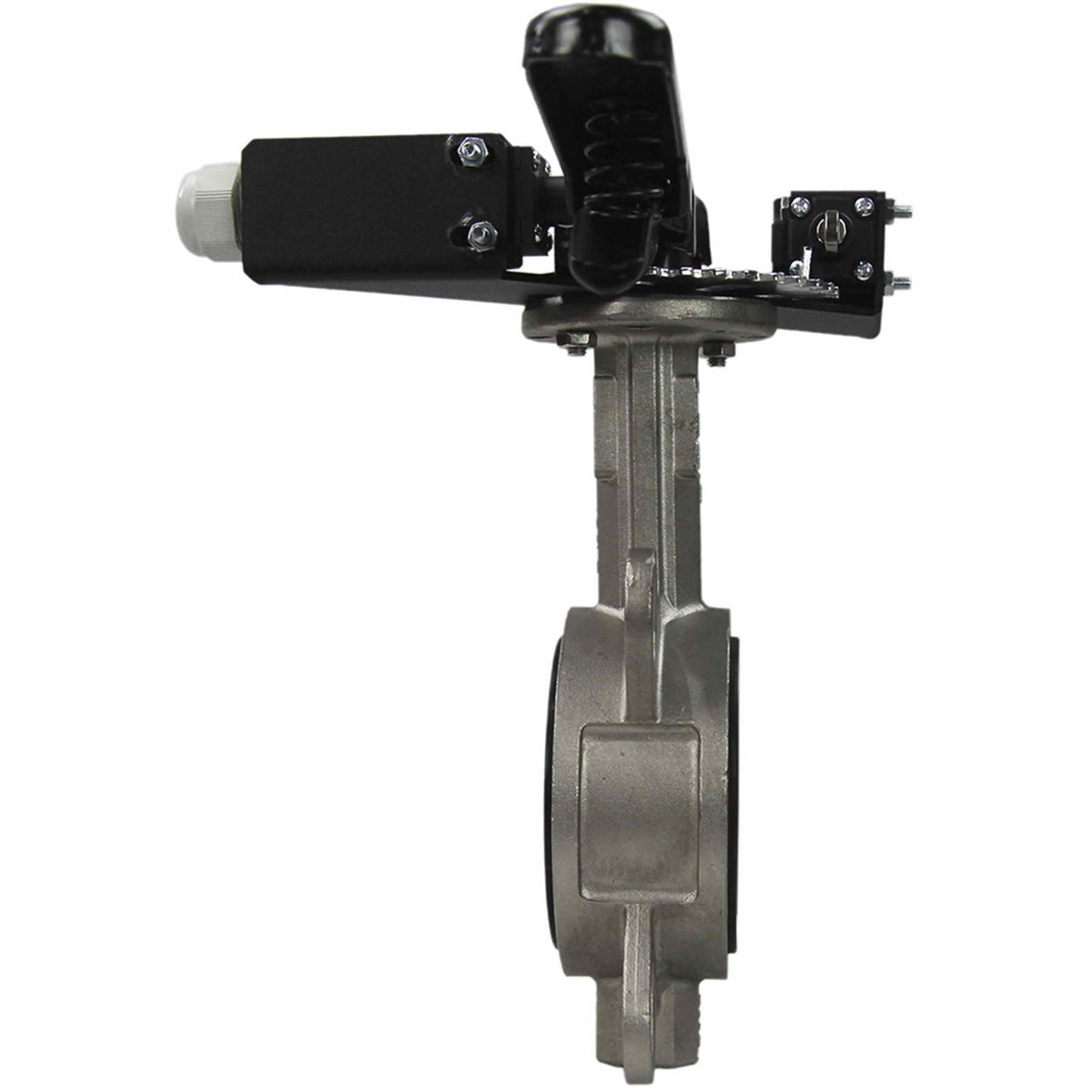 Water butterfly valve Elephant 316L-316L-VITON body material - stainless steel AISI 316L, disk material - stainless steel AISI 316L, seal - Viton with handle, with two LS-103 250V limit switches and a bracket for mounting the limit switches