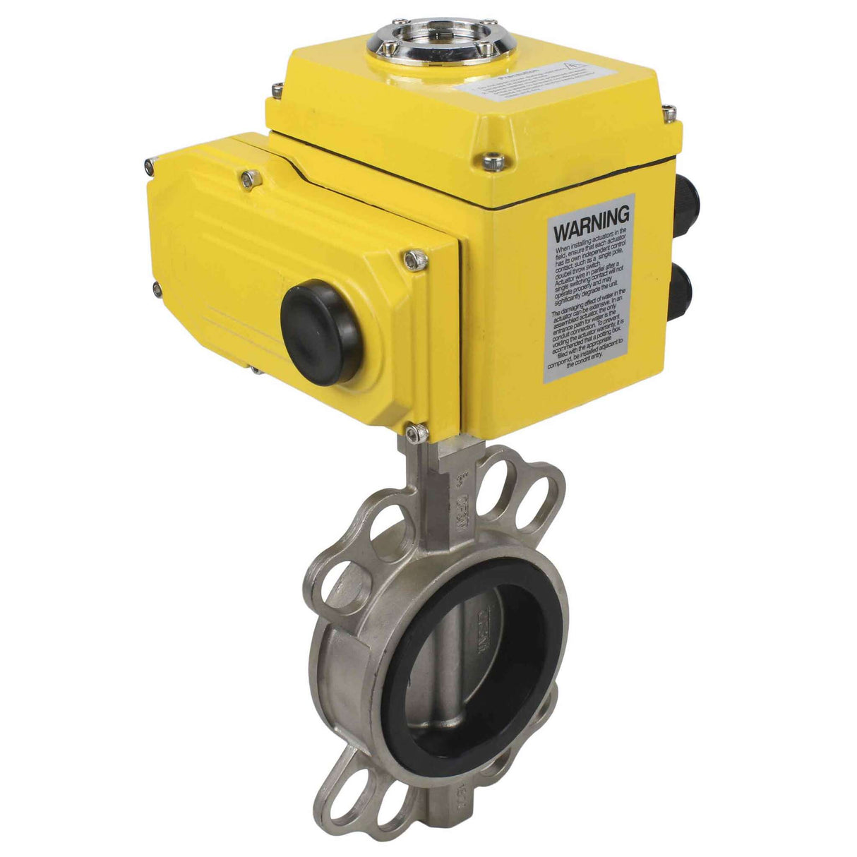 Vanne papillon d'eau Elephant 316l-nbr-elephant-24v, matériau du corps - acier inoxydable AISI 316L, matériau du disque - acier inoxydable AISI 316L, joint - NBR, actionné par actionneur électrique