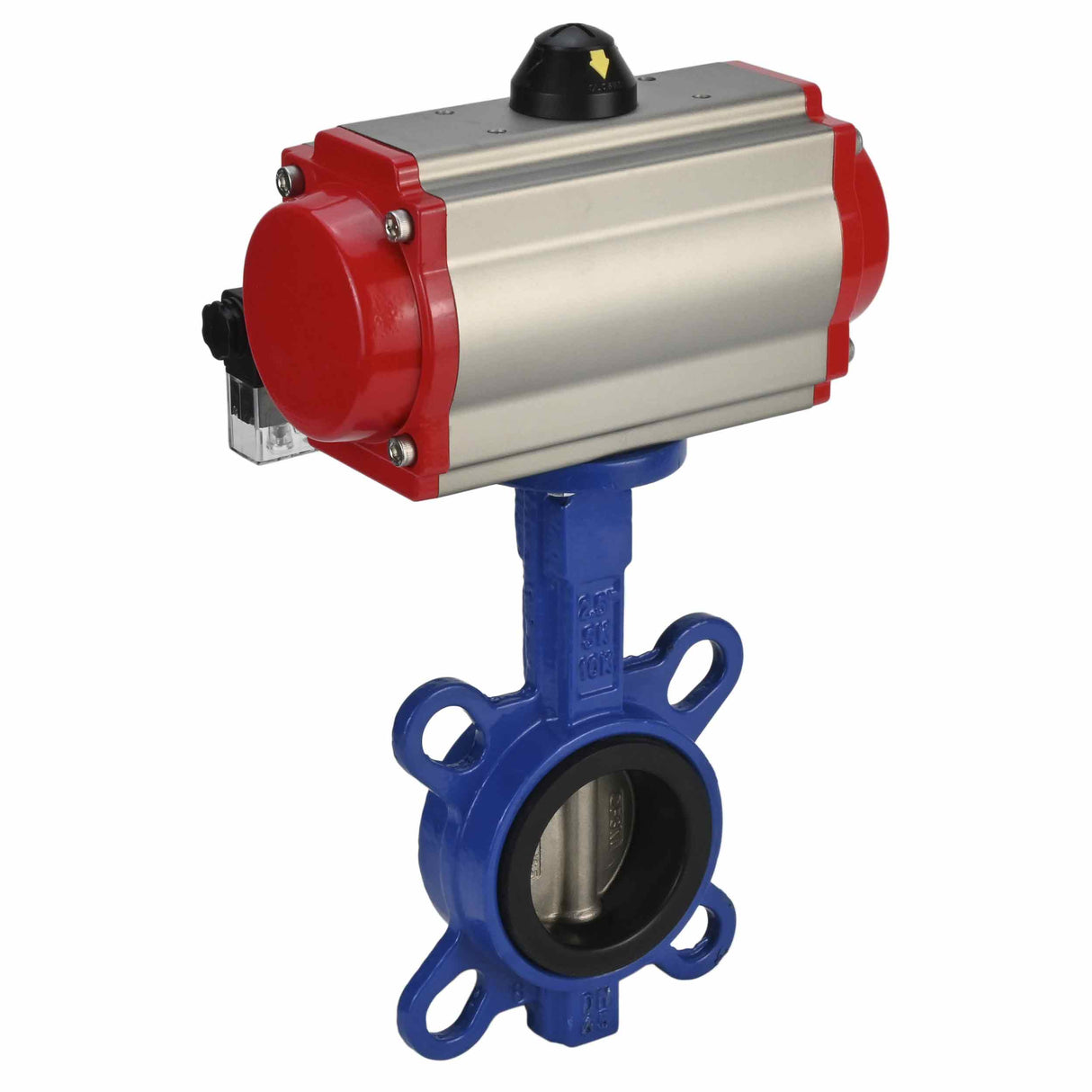 Vanne papillon d'eau Elephant WBV1332N-2W-Fb-H matériau du corps - Fonte GGG50, matériau du disque - Acier inoxydable 316L, joint - NBR avec actionneur pneumatique à double effet DA et distributeur pneumatique 4M310-08 220V