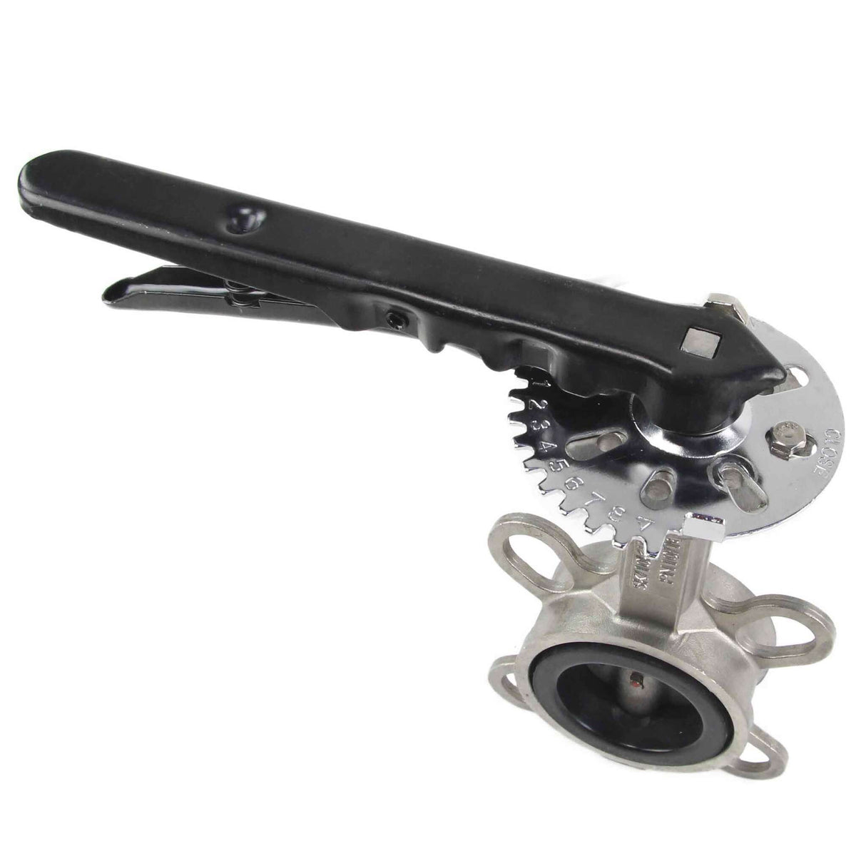 Vanne papillon d'eau Elephant WBV3232E-2W-Fb-H PN16, matériau du corps et du disque - acier inoxydable 316L, joint - EPDM, commande par volant