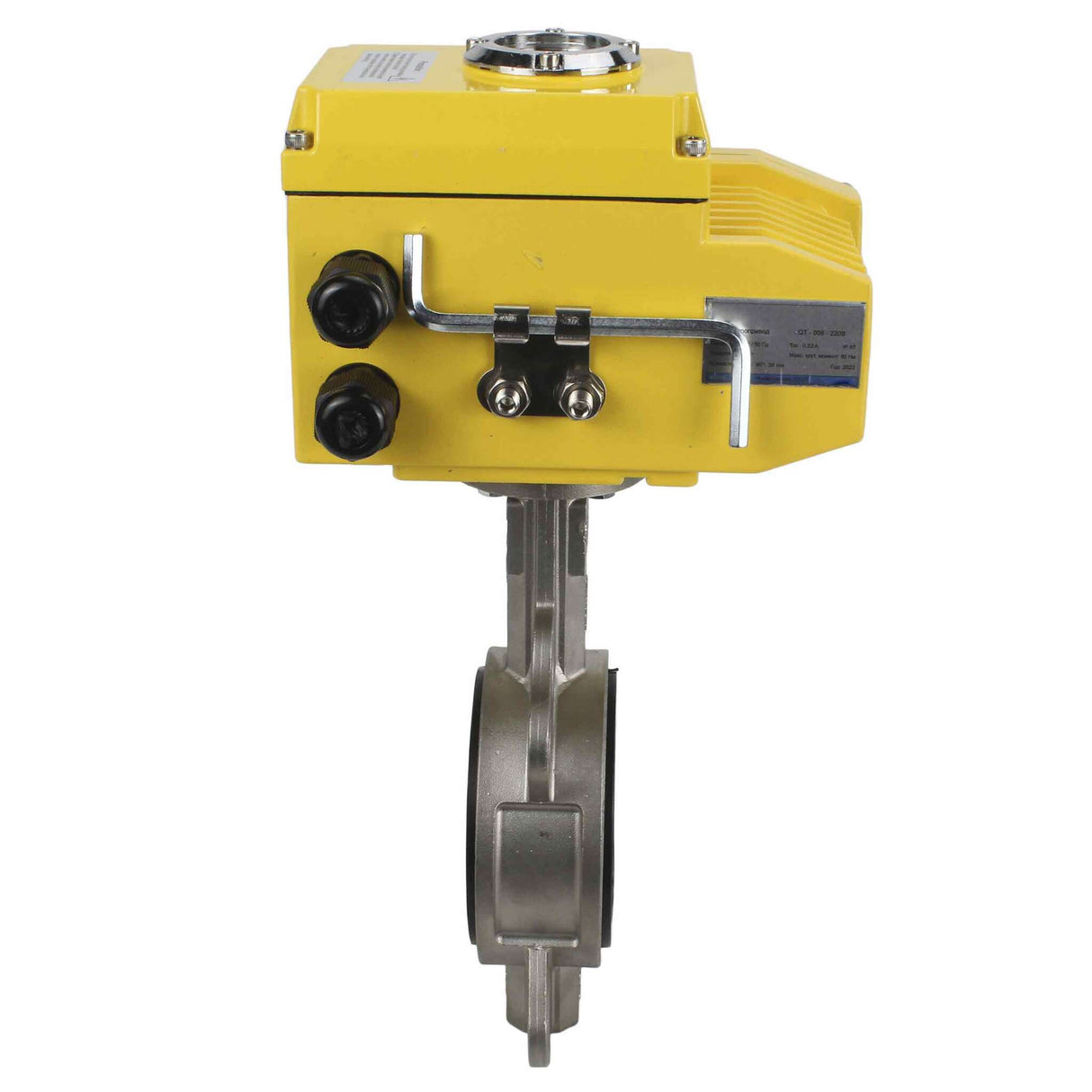 Vanne papillon d'eau Elephant 316l-nbr-elephant-24v, matériau du corps - acier inoxydable AISI 316L, matériau du disque - acier inoxydable AISI 316L, joint - NBR, actionné par actionneur électrique