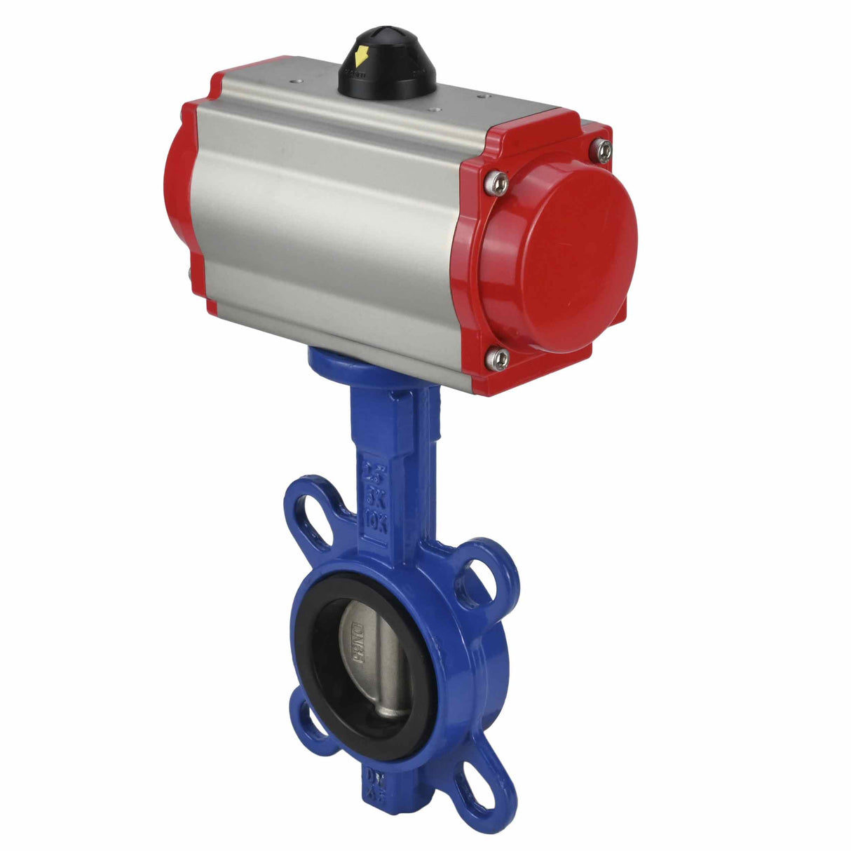 Vanne papillon d'eau Elephant WBV1332N-2W-Fb-H matériau du corps - Fonte GGG50, matériau du disque - Acier inoxydable 316L, joint - NBR avec actionneur pneumatique à double effet DA et distributeur pneumatique 4M310-08 24V