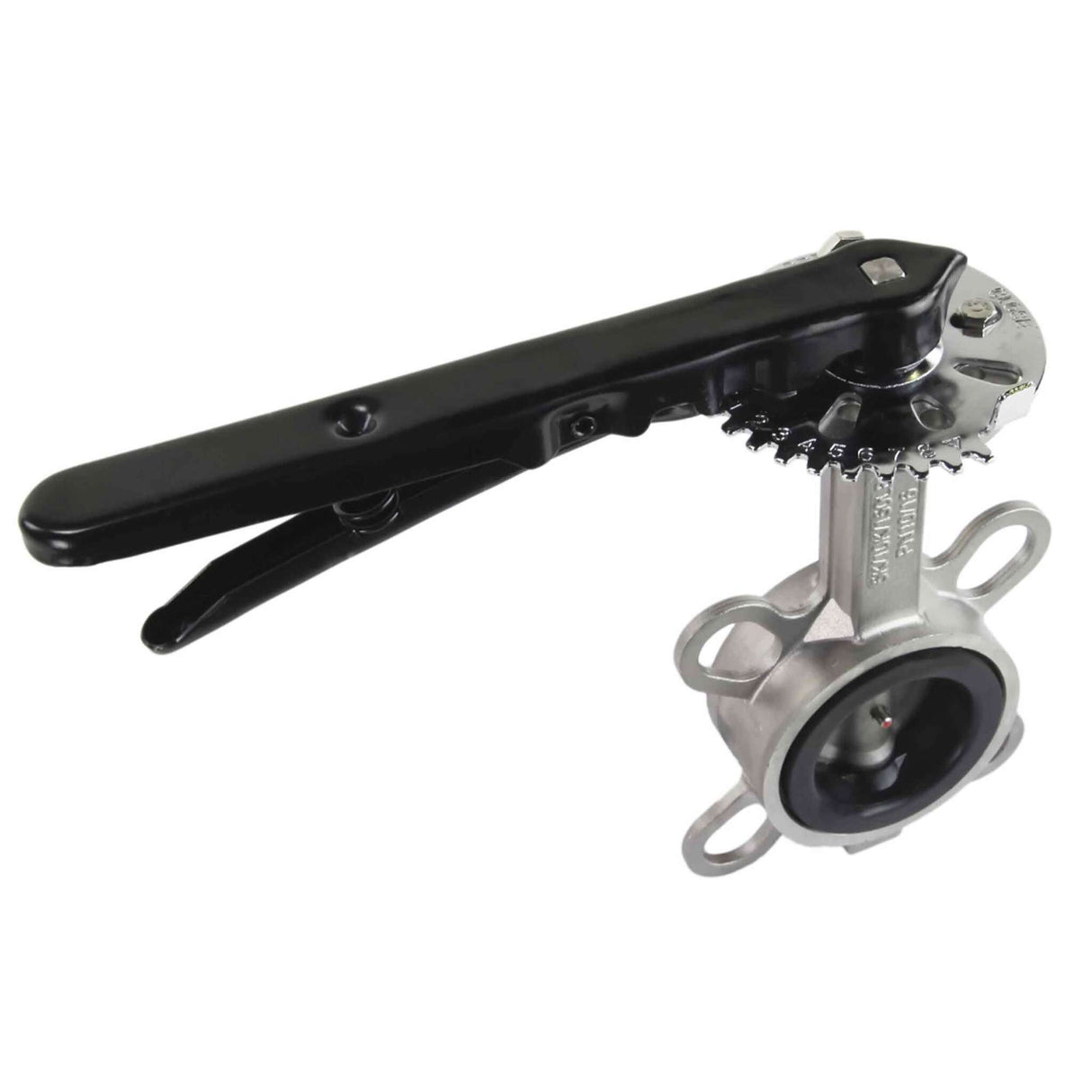 Vanne papillon d'eau Elephant WBV3232N-2W-Fb-H PN16, matériau du corps et du disque - acier inoxydable 316L, joint - NBR, commande par volant