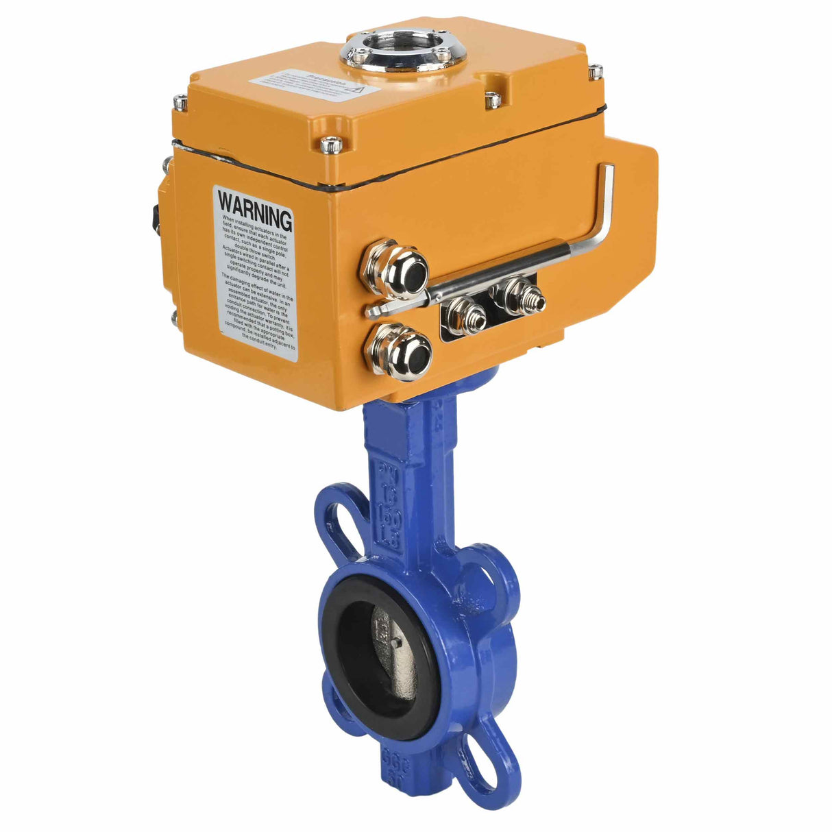 Vanne papillon d'eau Elephant WBV1332N-2W-Fb-H matériau du corps - Fonte GGG50, matériau du disque - Acier inoxydable 316L, joint - NBR avec actionneur électrique Elephant 24V