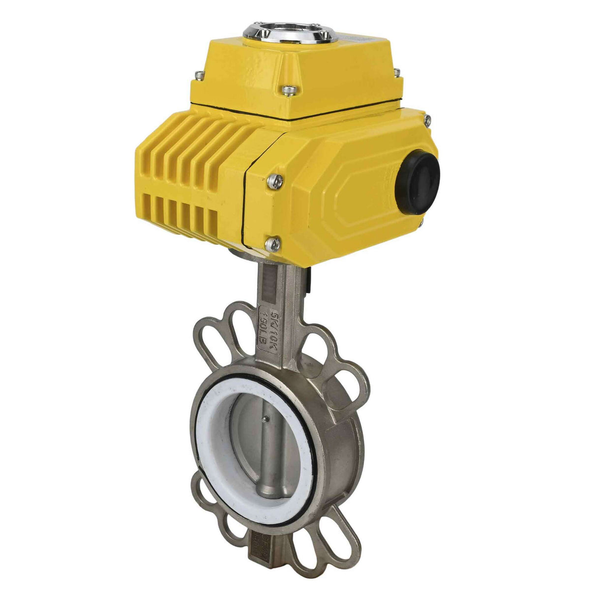 Vanne papillon d'eau Elephant 316l-ptfe-elephant-24v, matériau du corps - acier inoxydable AISI 316L, matériau du disque - acier inoxydable AISI 316L, joint - PTFE, commande par actionneur électrique