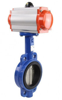 Vanne papillon d'eau Elephant GGG50-GGG40-EPDM matériau du corps - Fonte GGG50, matériau du disque - Fonte GGG40, joint - EPDM avec actionneur pneumatique avec ressorts de rappel Elephant SA