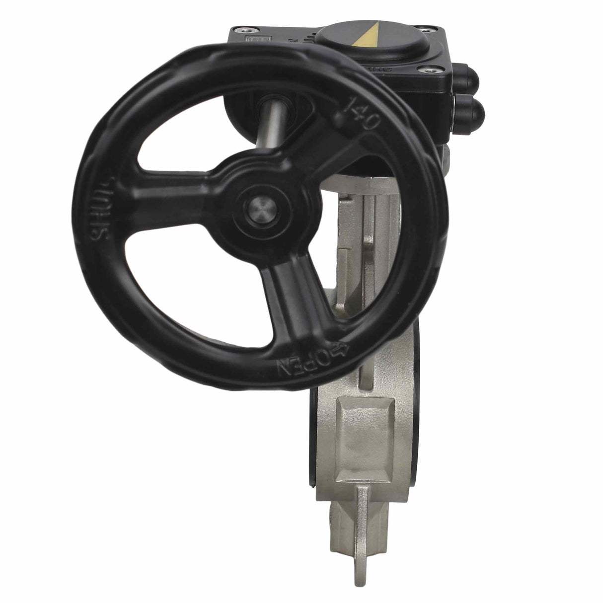 Vanne papillon d'eau Elephant 316L-316L-VITON matériau du corps - acier inoxydable AISI 316L, matériau du disque - acier inoxydable AISI 316L, joint - Viton avec engrenage Elephant HAM