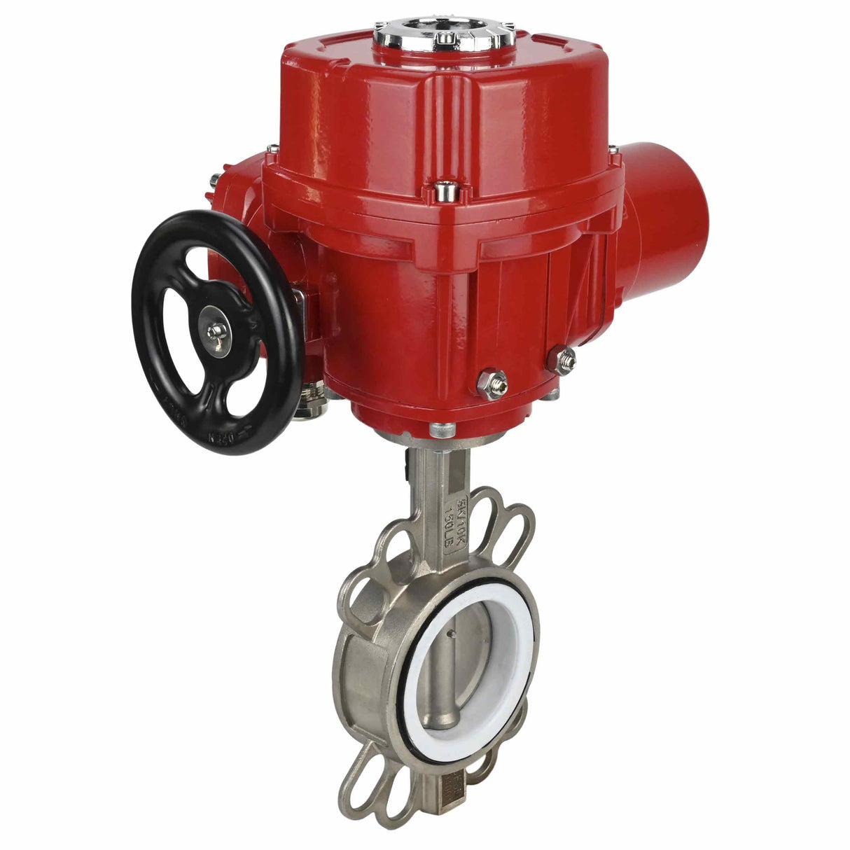 Vanne papillon d'eau Elephant 316L-316L-PTFE matériau du corps - acier inoxydable aisi 316l, matériau du disque - acier inoxydable AISI 316L, joint - PTFE avec actionneur électrique 1/4 de tour Elephant QT-W (M) EX 380V