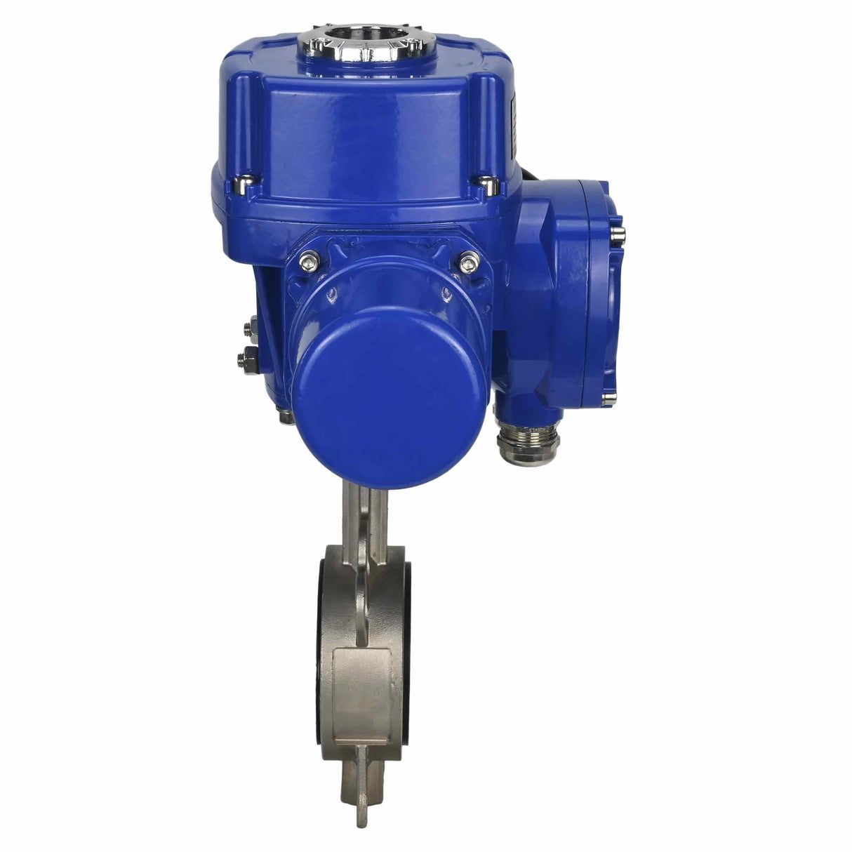 Vanne papillon d'eau Elephant 316L-316L-PTFE matériau du corps - acier inoxydable aisi 316l, matériau du disque - acier inoxydable AISI 316L, joint - PTFE avec actionneur électrique 1/4 de tour Elephant QT-W (M) 380V