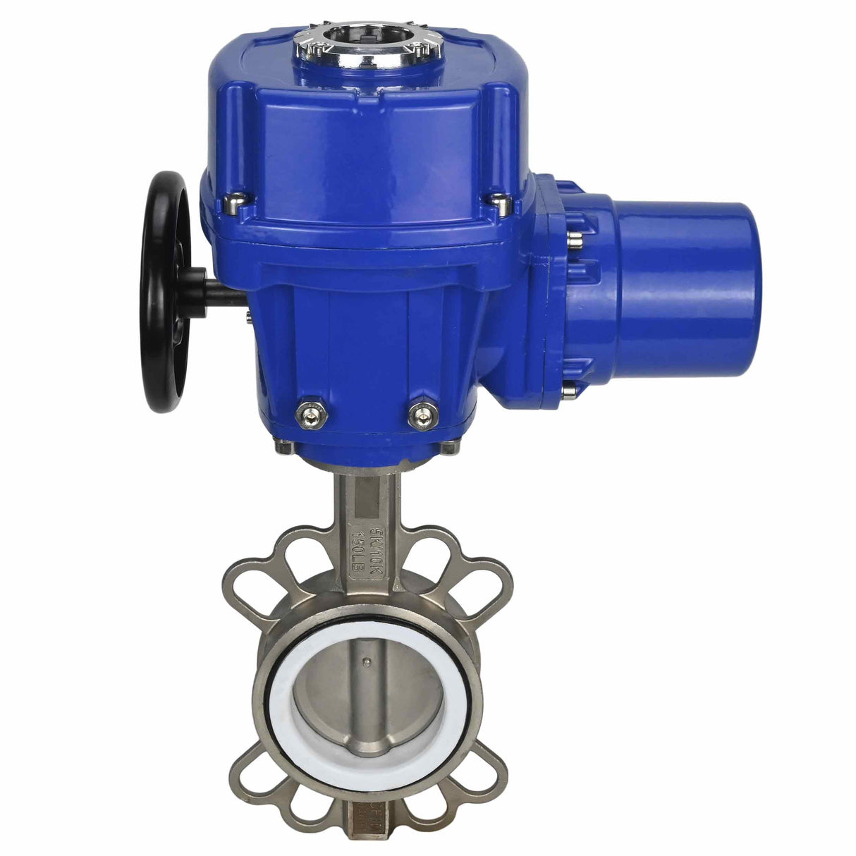 Vanne papillon d'eau Elephant 316L-316L-PTFE matériau du corps - acier inoxydable aisi 316l, matériau du disque - acier inoxydable AISI 316L, joint - PTFE avec actionneur électrique 1/4 de tour Elephant QT-W (M) 220V