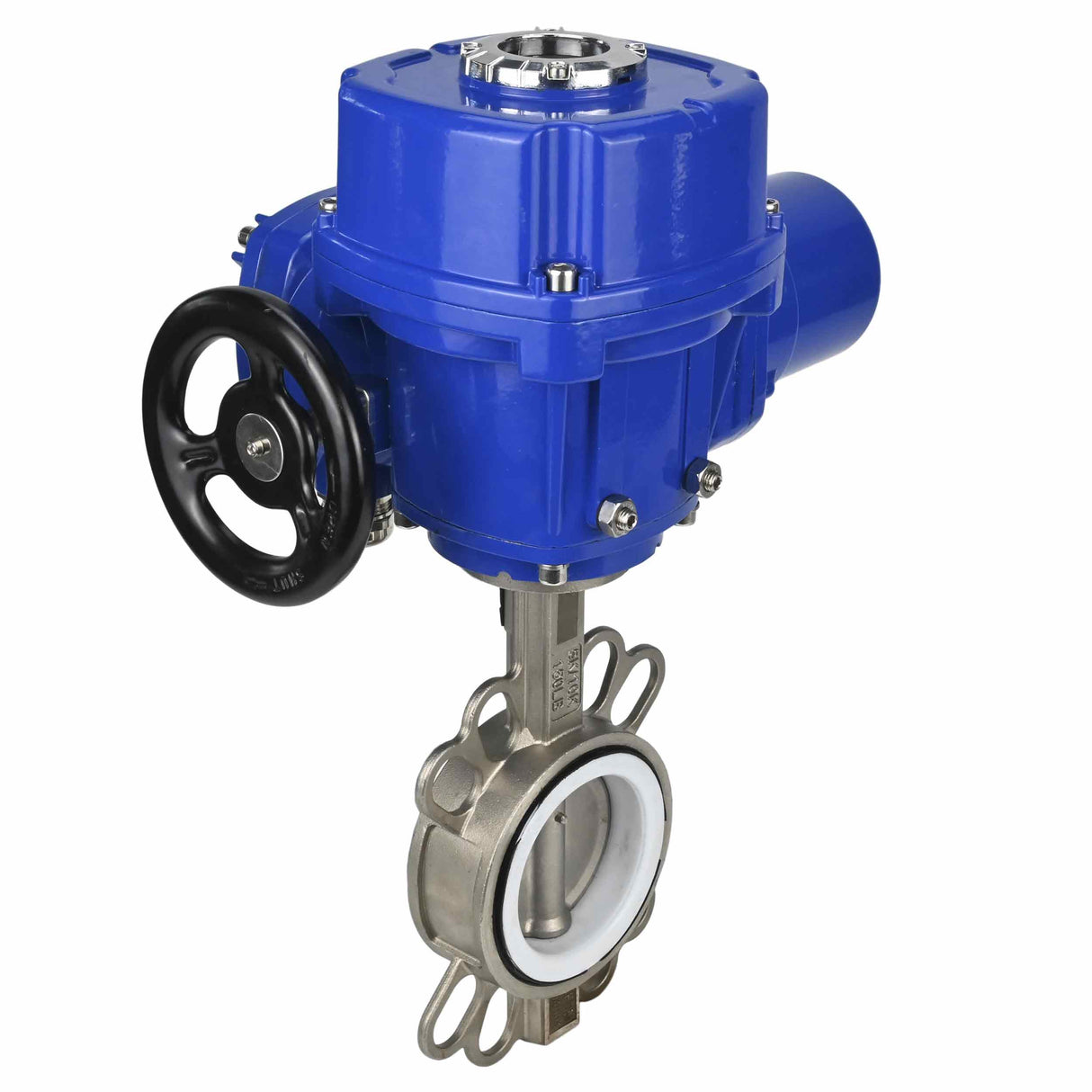 Vanne papillon d'eau Elephant 316L-316L-PTFE matériau du corps - acier inoxydable aisi 316l, matériau du disque - acier inoxydable AISI 316L, joint - PTFE avec actionneur électrique 1/4 de tour Elephant QT-W (M) 380V