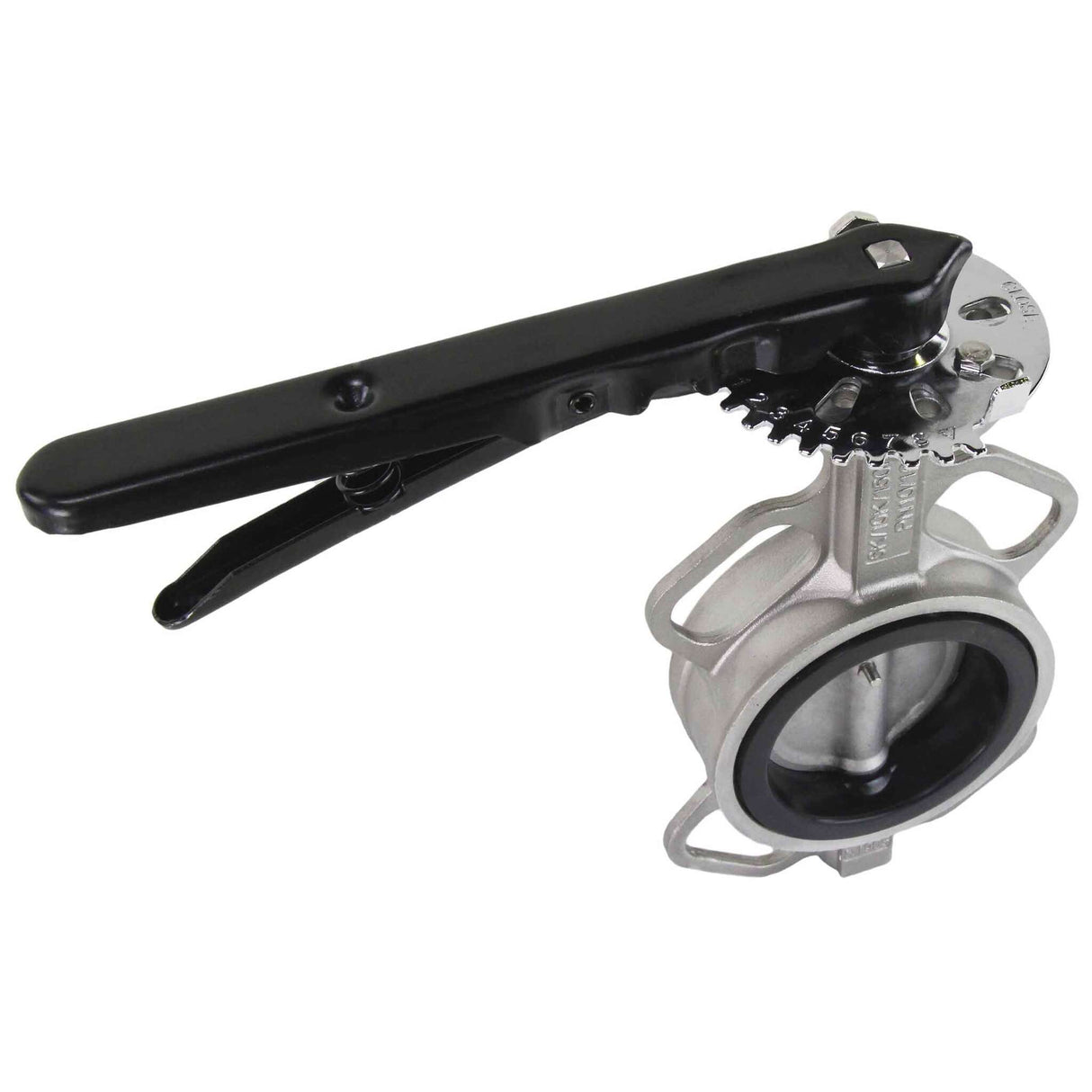 Vanne papillon d'eau Elephant WBV3232V-2W-Fb-H PN16, matériau du corps et du disque - acier inoxydable 316L, joint - VITON, commande par volant