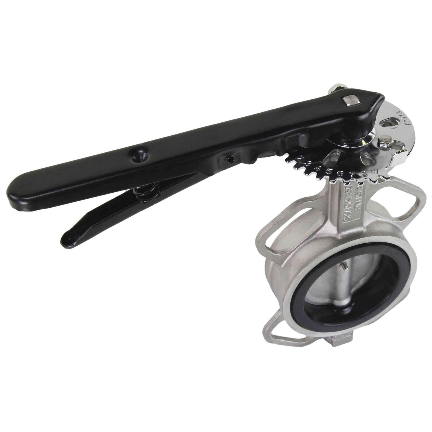 Vanne papillon d'eau Elephant WBV3232V-2W-Fb-H PN16, matériau du corps et du disque - acier inoxydable 316L, joint - VITON, commande par volant