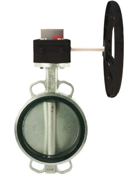 Vanne papillon d'eau Elephant WBV3131V-2W-Fb-H, matériau du corps - Acier inoxydable AISI 304, matériau du disque - Acier inoxydable AISI 304, joint - Viton, réducteur HGB RQN