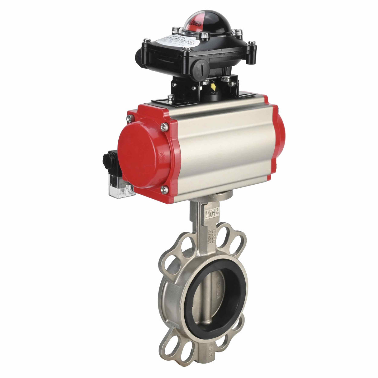 Vanne papillon d'eau Elephant 316l-316l-epdm-sa-4m310-110/220-apl210n, matériau du corps - acier inoxydable AISI 316L, matériau du disque - acier inoxydable AISI 316L, joint - EPDM, actionné par actionneur pneumatique