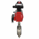 Vanne papillon d'eau Elephant 316l-316l-epdm-sa-4m310-110/220-apl210n, matériau du corps - acier inoxydable AISI 316L, matériau du disque - acier inoxydable AISI 316L, joint - EPDM, actionné par actionneur pneumatique