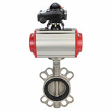 Vanne papillon d'eau Elephant 316l-316l-epdm-sa-4m310-110/220-apl210n, matériau du corps - acier inoxydable AISI 316L, matériau du disque - acier inoxydable AISI 316L, joint - EPDM, actionné par actionneur pneumatique
