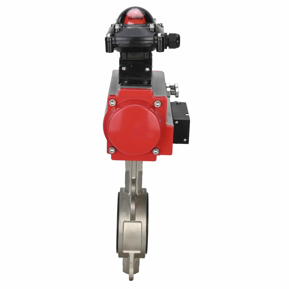 Vanne papillon d'eau Elephant 316l-316l-epdm-da-4m310-110/220-apl210n, matériau du corps - acier inoxydable AISI 316L, matériau du disque - acier inoxydable AISI 316L, joint - EPDM, actionné par actionneur pneumatique