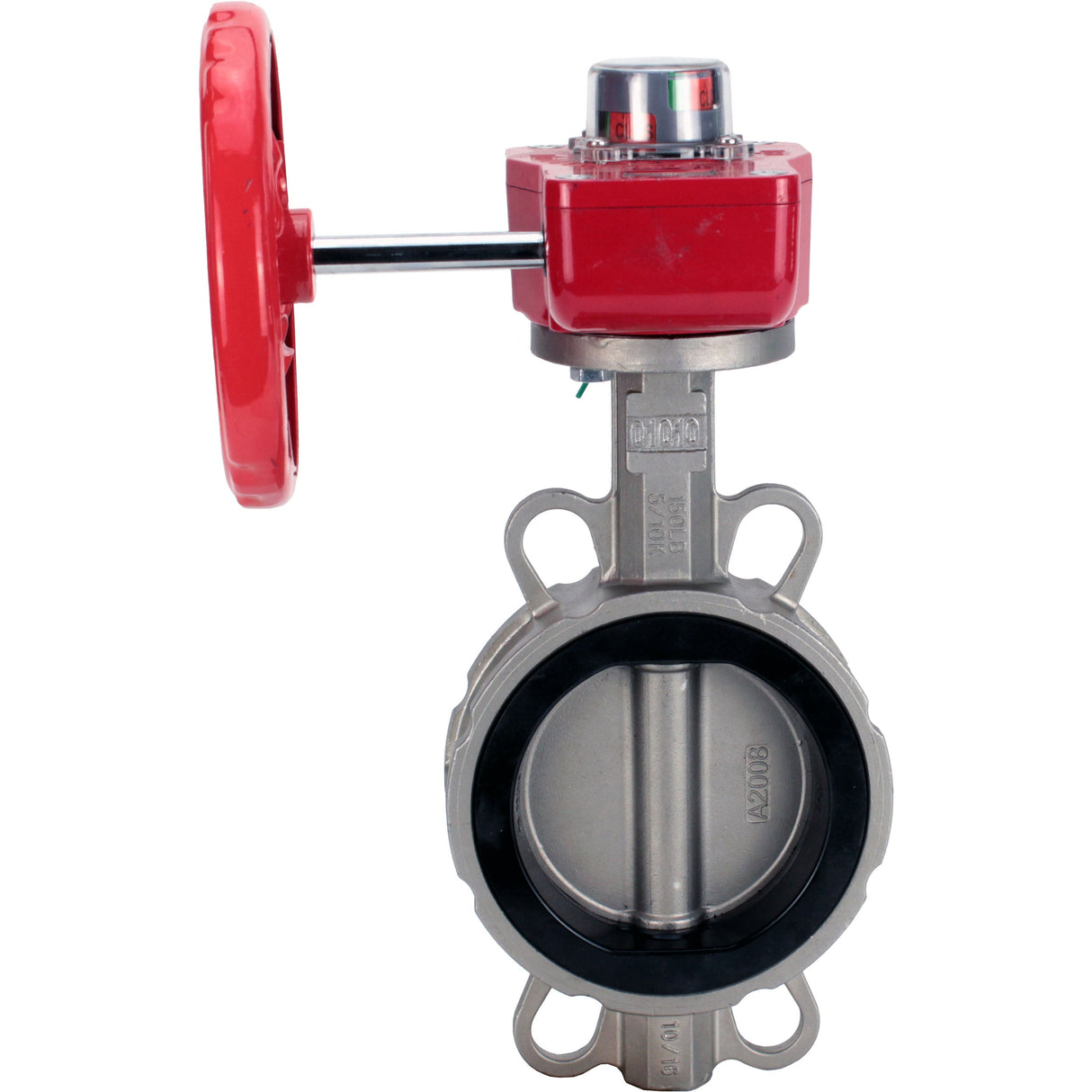 Vanne papillon d'eau Elephant WBV3131N-2W-Fb-H, matériau du corps - Acier inoxydable AISI 304, matériau du disque - Acier inoxydable AISI 304, joint - NBR, réducteur HGBF RQN