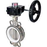 Vanne papillon d'eau Elephant 316L-PTFE-HGB, matériau du corps - acier inoxydable AISI 316L, matériau du disque - acier inoxydable AISI 316L, joint - PTFE, à engrenage